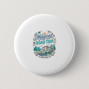 Unicorn Magical Road Trip Print Ready POD Artwork_ 2 Inch Round Button