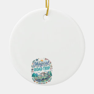 Unicorn Magical Road Trip Print Ready POD Artwork_ Ceramic Ornament