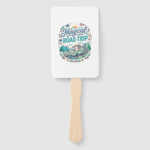 Unicorn Magical Road Trip Print Ready POD Artwork_ Hand Fan