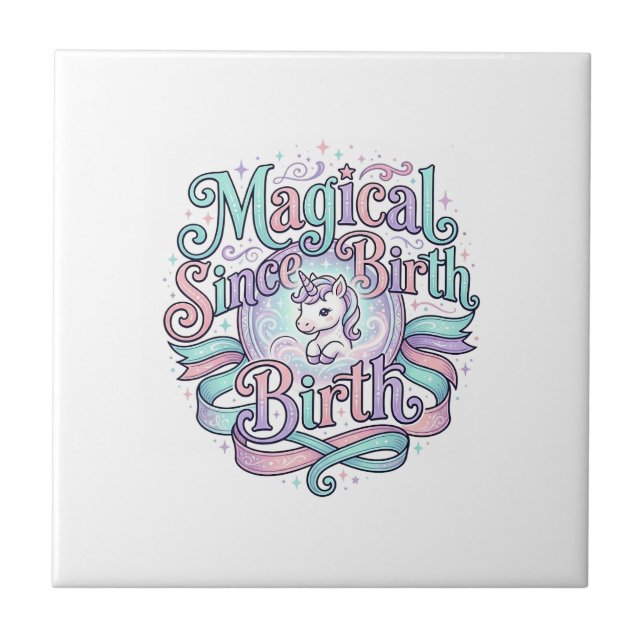 Unicorn Magical Since Birth Original Graphic Tee D Tile (Front)