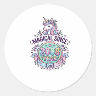 Unicorn Magical Since Year Graphic Design Zazzle D Classic Round Sticker