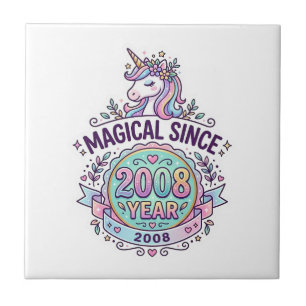 Unicorn Magical Since Year Graphic Design Zazzle D Tile