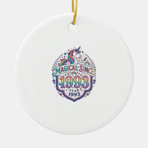 Unicorn Magical Since Year Trendy Print on Demand Ceramic Ornament