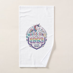 Unicorn Magical Since Year Trendy Print on Demand Hand Towel