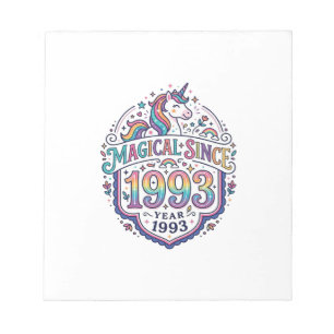 Unicorn Magical Since Year Trendy Print on Demand Notepad