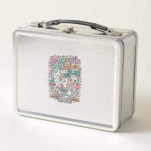 Unicorn Magical Teacher Club Kawaii Marketplace Ar Metal Lunch Box
