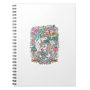 Unicorn Magical Teacher Club Kawaii Marketplace Ar Notebook