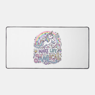 Unicorn Make Life Magical Premium Vector Typograph Desk Mat