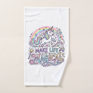Unicorn Make Life Magical Premium Vector Typograph Hand Towel