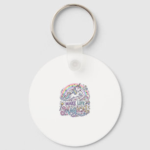 Unicorn Make Life Magical Premium Vector Typograph Keychain