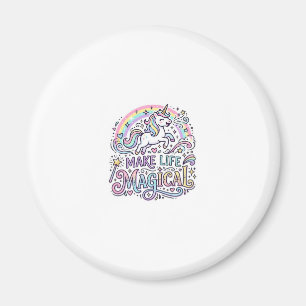 Unicorn Make Life Magical Premium Vector Typograph Magnet