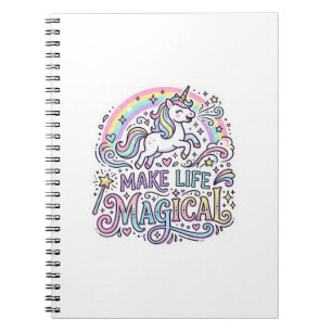 Unicorn Make Life Magical Premium Vector Typograph Notebook