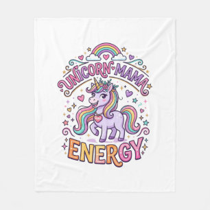 Unicorn Mama Energy Colourful Zazzle Design_1 Fleece Blanket