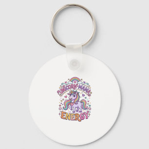 Unicorn Mama Energy Colourful Zazzle Design_1 Keychain