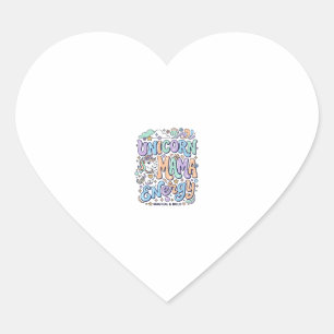 Unicorn Mama Energy Kawaii Vector Design_1 Heart Sticker
