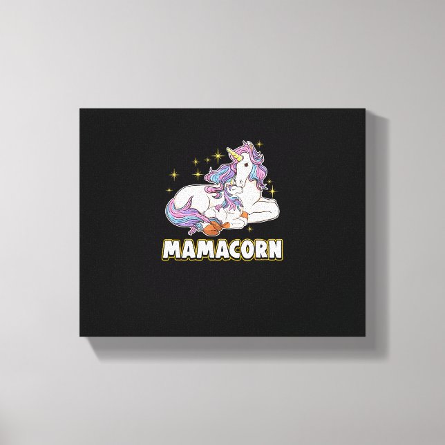 Unicorn Mamacorn Mom Mother Cute T-Shirt Canvas Print (Front)