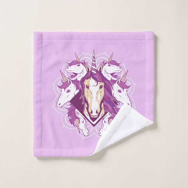 Unicorn Mandala Bath Towel Set (Wash Cloth)