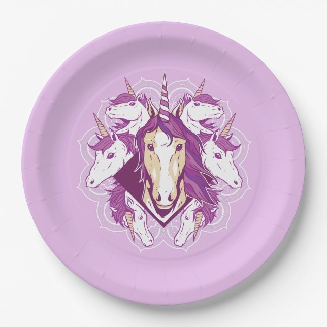 Unicorn Mandala Paper Plate (Front)
