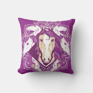 Unicorn Mandala Throw Pillow