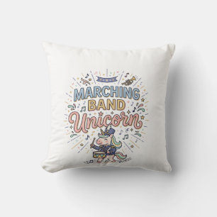 Unicorn Marching Band Unicorn Print Ready Marketpl Throw Pillow