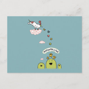 Unicorn Marshmallows Postcard