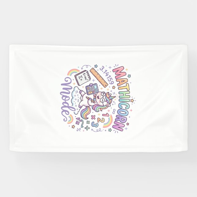 Unicorn Mathicorn Mode Adorable Typography Design_ Banner (Horizontal)