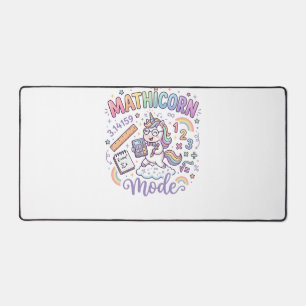 Unicorn Mathicorn Mode Adorable Typography Design_ Desk Mat