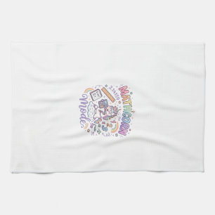 Unicorn Mathicorn Mode Adorable Typography Design_ Kitchen Towel