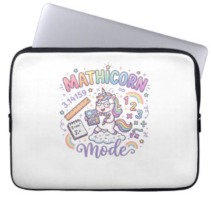 Unicorn Mathicorn Mode Adorable Typography Design_ Laptop Sleeve