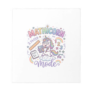Unicorn Mathicorn Mode Adorable Typography Design_ Notepad