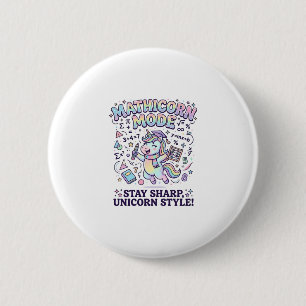 Unicorn Mathicorn Mode Charming White Background D 2 Inch Round Button