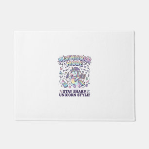 Unicorn Mathicorn Mode Charming White Background D Doormat