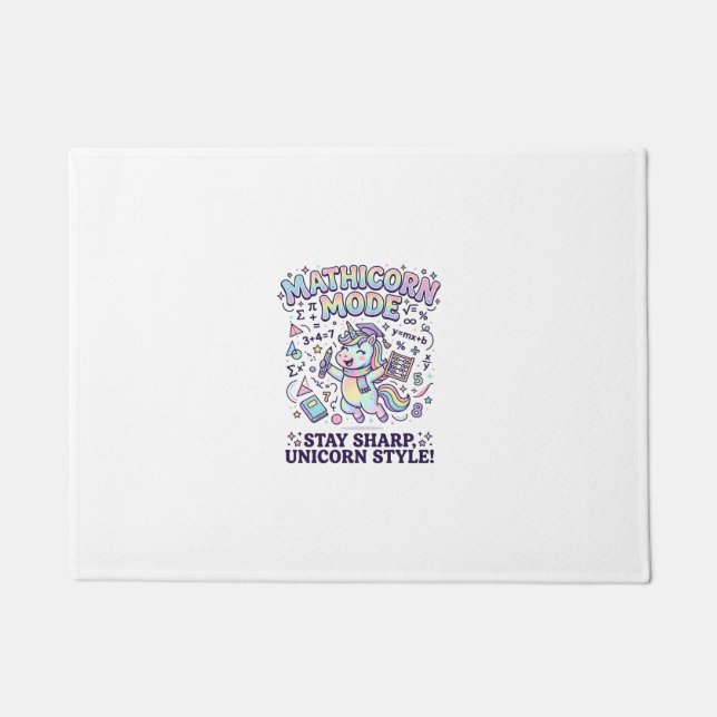 Unicorn Mathicorn Mode Charming White Background D Doormat (Front)
