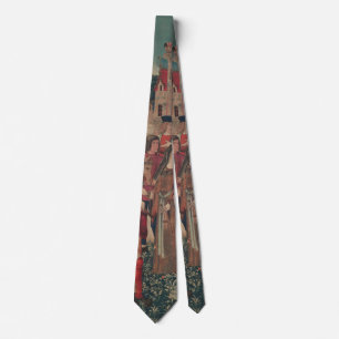 Unicorn Medieval Art - Hunters Return to Castle Tie