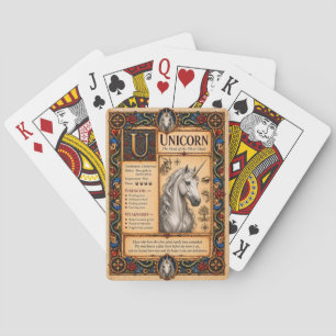 Unicorn, Medieval Bestiary Art Playing Cards