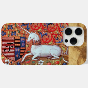UNICORN Medieval Floral,Brown Parchment Monogram iPhone 15 Pro Max Case