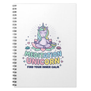 Unicorn Meditation Unicorn Bold Typography T-Shirt Notebook