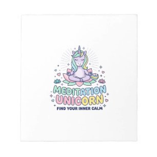 Unicorn Meditation Unicorn Bold Typography T-Shirt Notepad