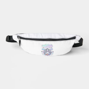 Unicorn Meditation Unicorn White Background Vector Fanny Pack