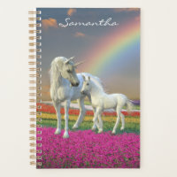 Unicorn mère et poulain arc-en-ciel annuel Monogra