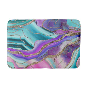 Unicorn Mermaid Agate Glitter Glam #1 #marble Bath Mat