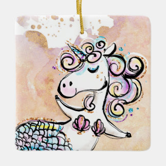 Unicorn Mermaid Ceramic Ornament