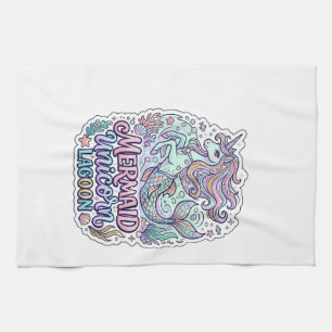 Unicorn Mermaid Unicorn Lagoon Graphic Design Zazz Kitchen Towel
