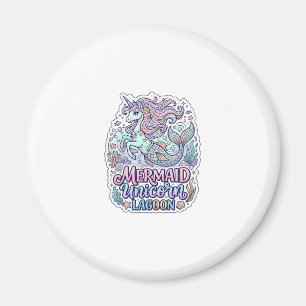 Unicorn Mermaid Unicorn Lagoon Graphic Design Zazz Magnet