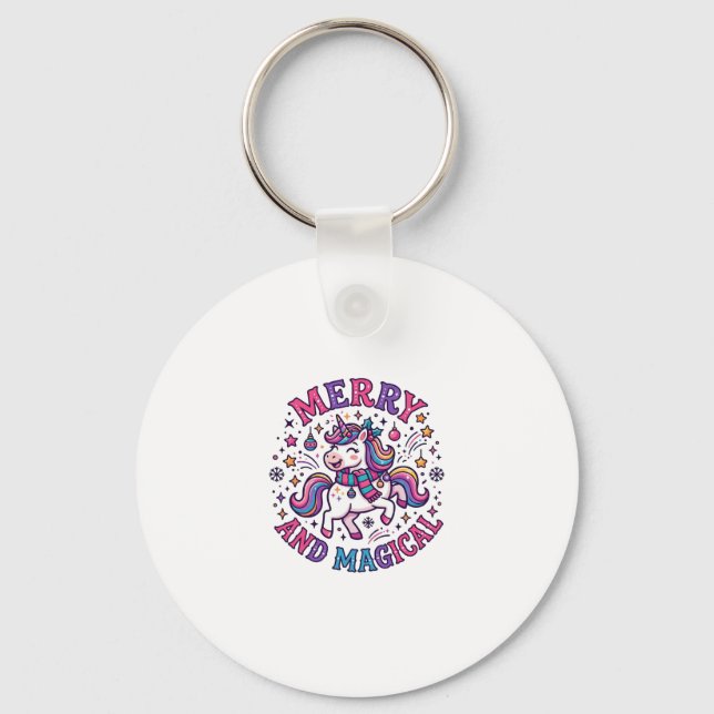 Unicorn Merry and Magical Keychain (Front)