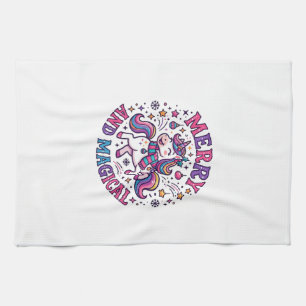 Unicorn Merry and Magical Kitchen Towel