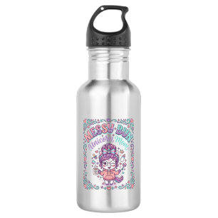 Unicorn Messy Bun Unicorn Mom Retro Style Graphic 532 Ml Water Bottle