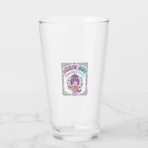 Unicorn Messy Bun Unicorn Mom Retro Style Graphic Glass
