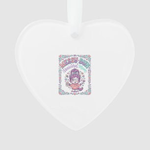 Unicorn Messy Bun Unicorn Mom Retro Style Graphic  Ornament