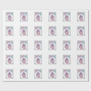 Unicorn Messy Bun Unicorn Mom Retro Style Graphic Wrapping Paper